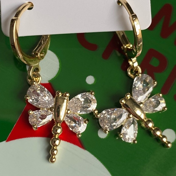 Butterfly women earrings Gold filled - Picture 2 of 3